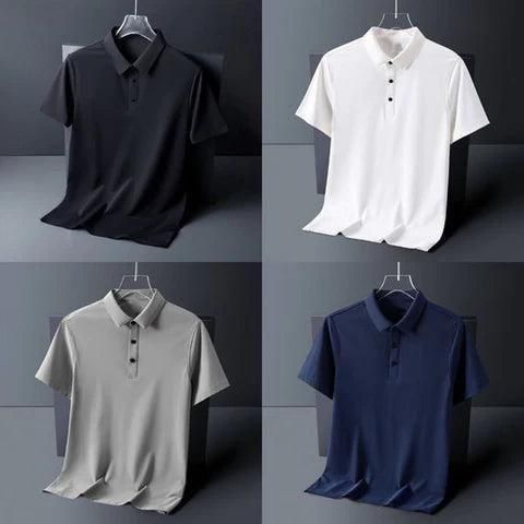 Mens Polo T-shirt Poly Cotton Solid Half Sleeves (Pack of 4)