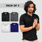 Mens Polo T-shirt Poly Cotton Solid Half Sleeves (Pack of 4)